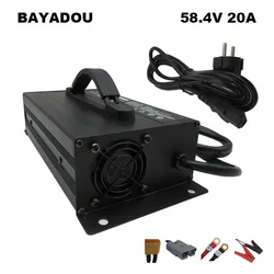 48V 20A LiFePO4 Battery Fast Charger 16S 58.4V 25A 30A 15A LFP Iron Phosphate Golf Cart Forklift RV Energy Storage Charger