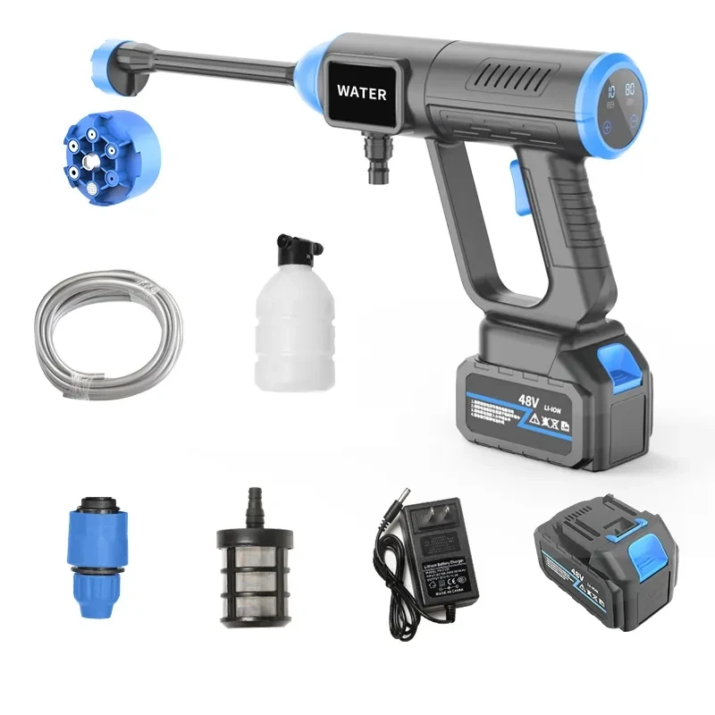 #￥Wireless High Pressure Wash Watering Copper Machine Water Gun Spray Nozzle Sprinkler for AutoGarden Cleaning WasherCar Washing