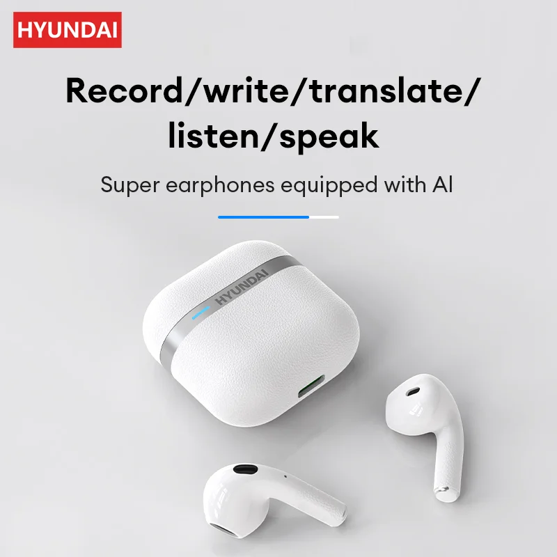 اختيار HYUNDAI HY-T02 Pro AI سماعة لاسلكية تعمل بالبلوتوث 5.4 100+ سماعات ترجمة اللغة ذكي صوت مساعد سماعات أذن جديدة #3