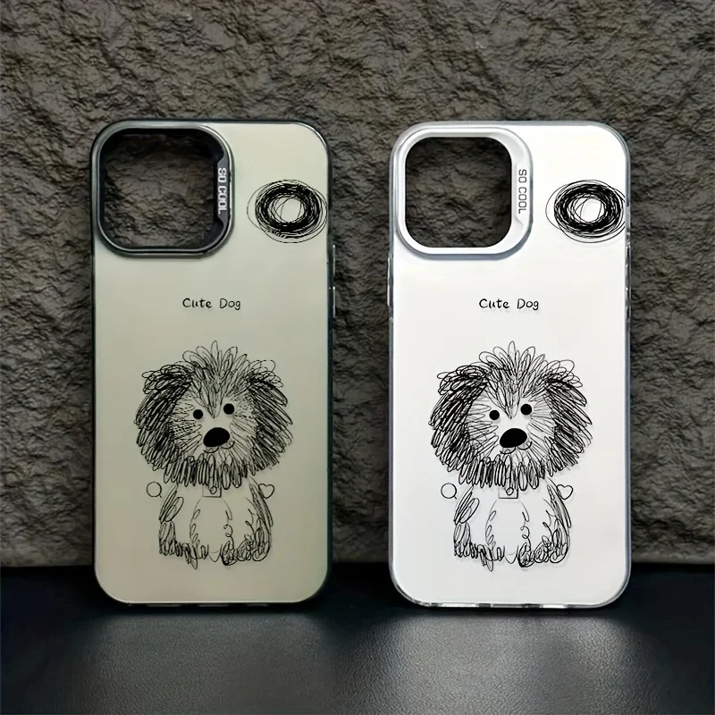 

Messy line dog phone case for iPhone 17 16 15 14 13 12 11 Pro/ Max/Plus shock-proof rear cover anti-fingerprint