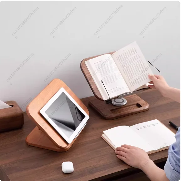 Black Walnut Solid Wood Reading Stand Student Reading Height Increase Stand Painting Book Tablet Notes Portable
