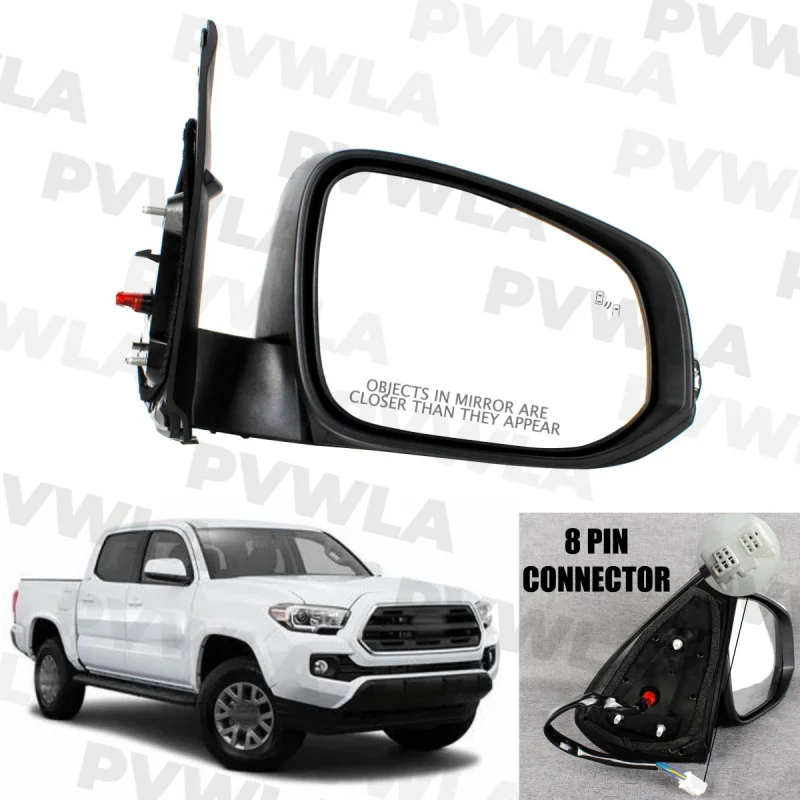 

For Toyota Tacoma 2016 2017 2018 2019 2020 2021 Right Side 8 Pins White Painted Mirror Assembly 87910-04240,TO1321350