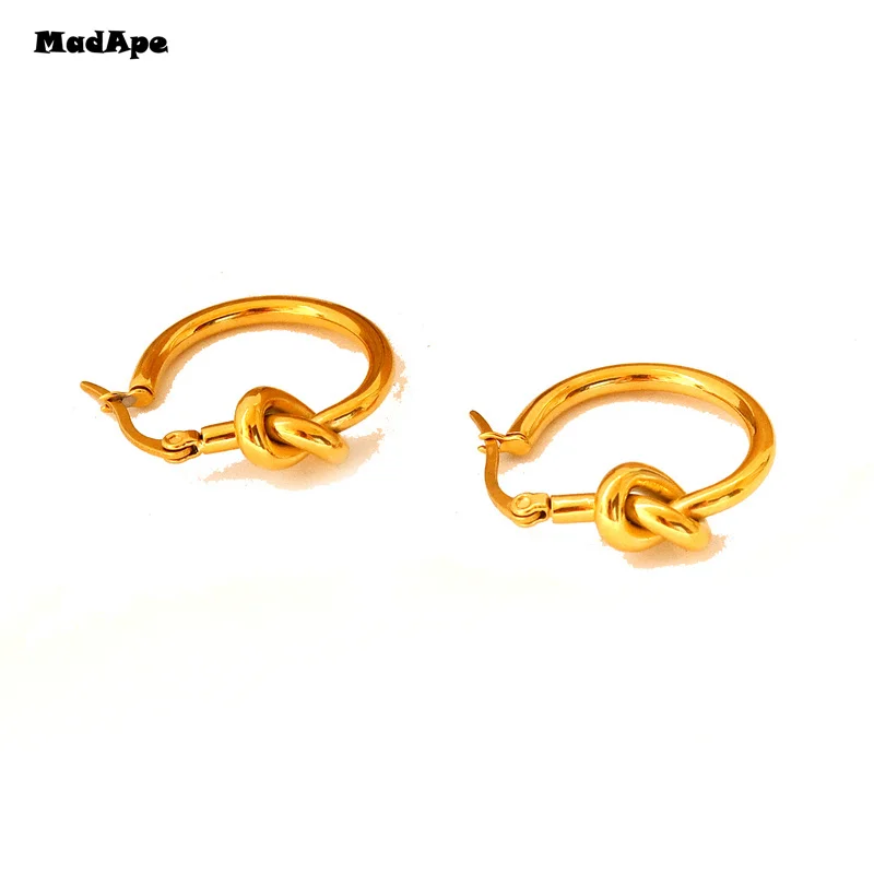 Simple knot Earrings Ring Metal Round Hoop Earrings Fashion Circle Hoops Statement Earrings for Women Party Jewery