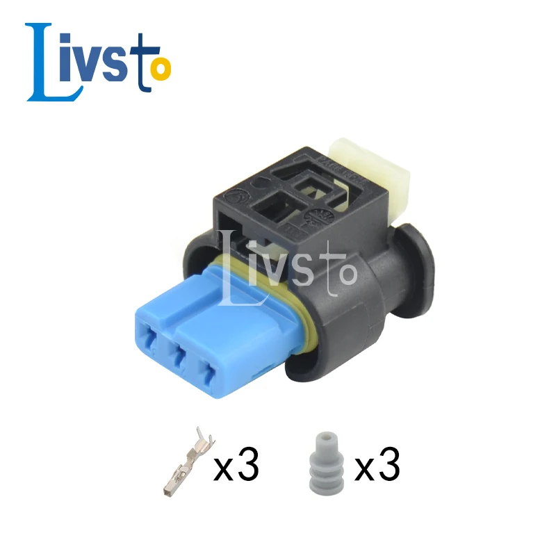 

5/20/50/100 Sets 3 Pin Female Waterproof Auto Connector For VW Electric Wiring Harness Cable Plug 805-121-523