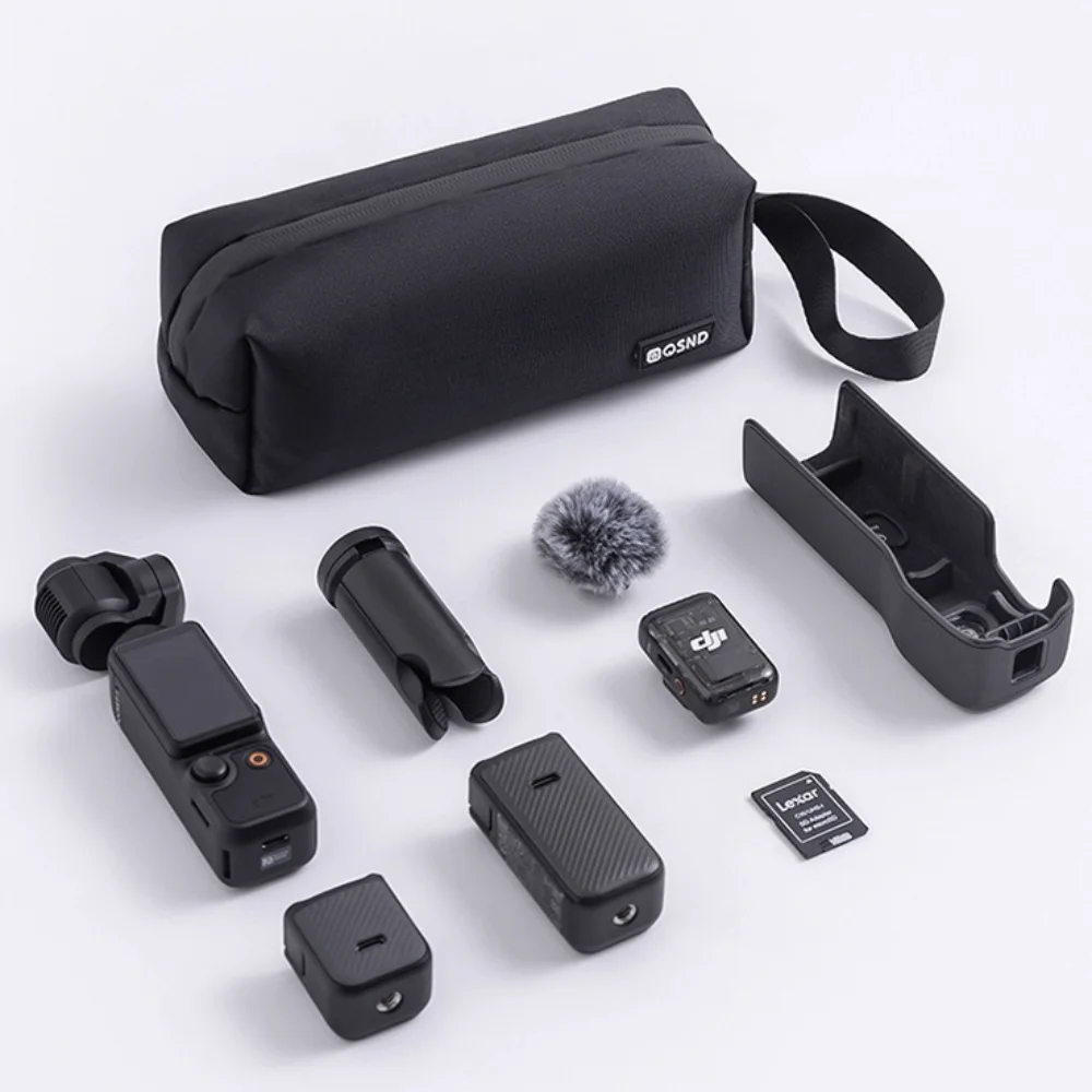 Action Camera Carrying Case 600D Oxford Fabric Water Resistant Camera Storage Bag with Handle Hand Camera Bag for DJI Pocket 3/4