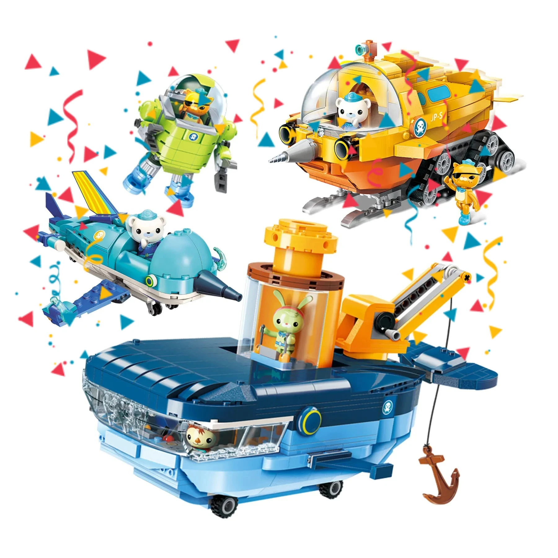Octonauts Building Block Set Complete GUP Vehicles & Crew Figures Set Ocean Exploration Toys for Toddler Birthday Christmas Gift