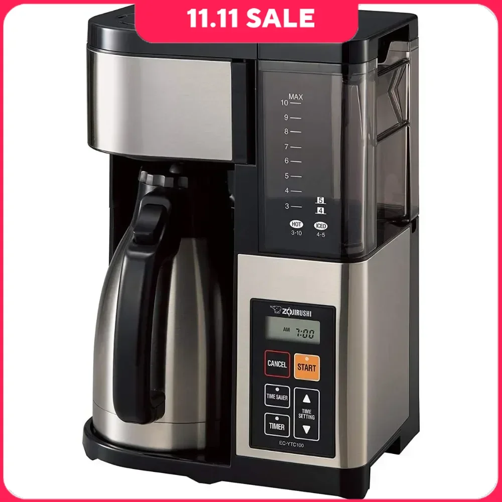 

Coffee Machine for 10- Cup, Reusable and Washable, The Removable Water Tank, Coffee Makers