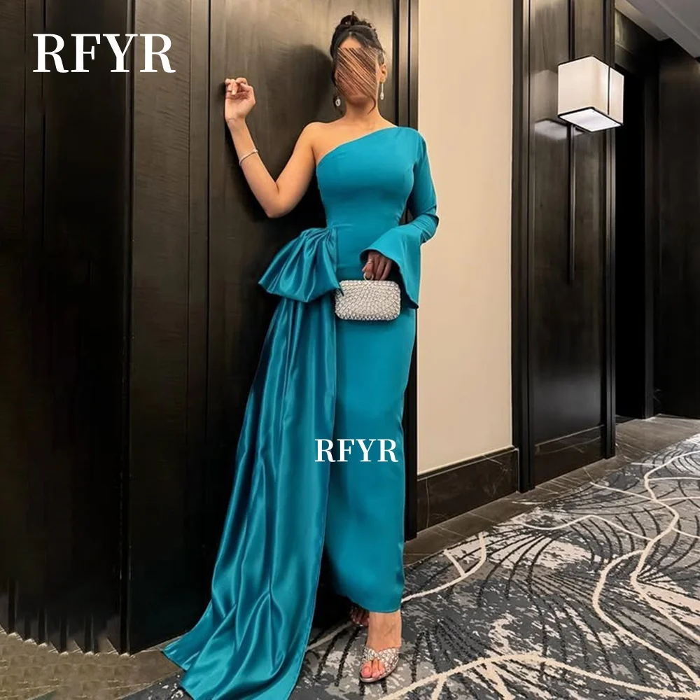 

RFYR Платье русалки для выпускного вечера Вечернее платье на одно плечо Вечернее платье со шлейфом по бокам для арабских женщин فستان سهرة Индивидуальное платье