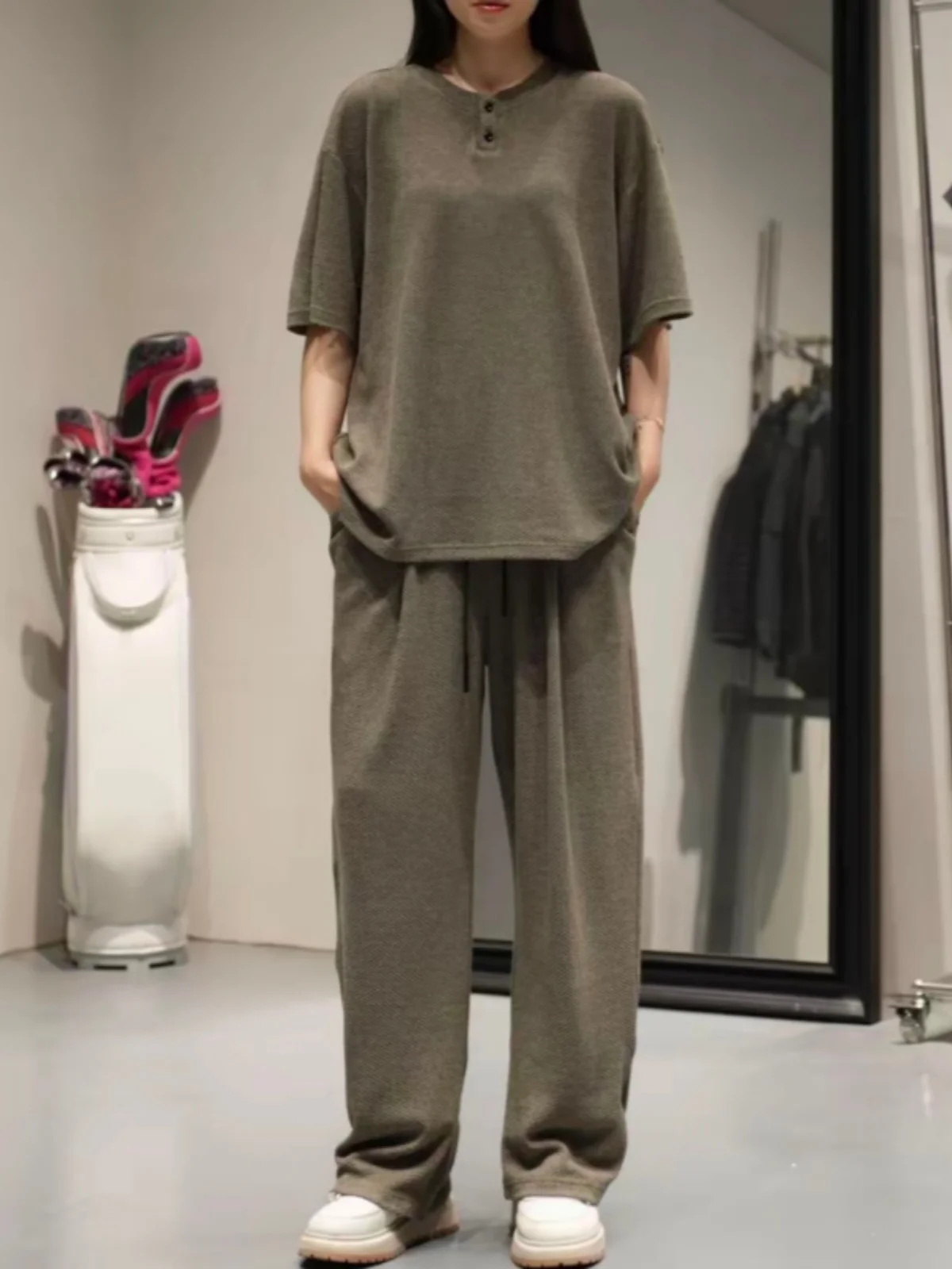 Spring Summer Casual Sportswear Set round Neck Short Sleeve T-Shirt Long Pants Two Piece Set for Men And Women American Trend...