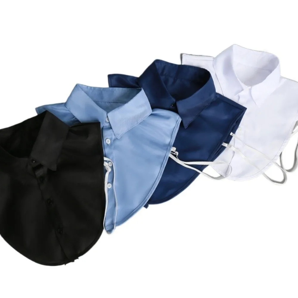 Cotton Material False Collar Square Stand Round Neck Fake Collar Comfortable Fit Solid Color Detachable Collar Spring Autumn
