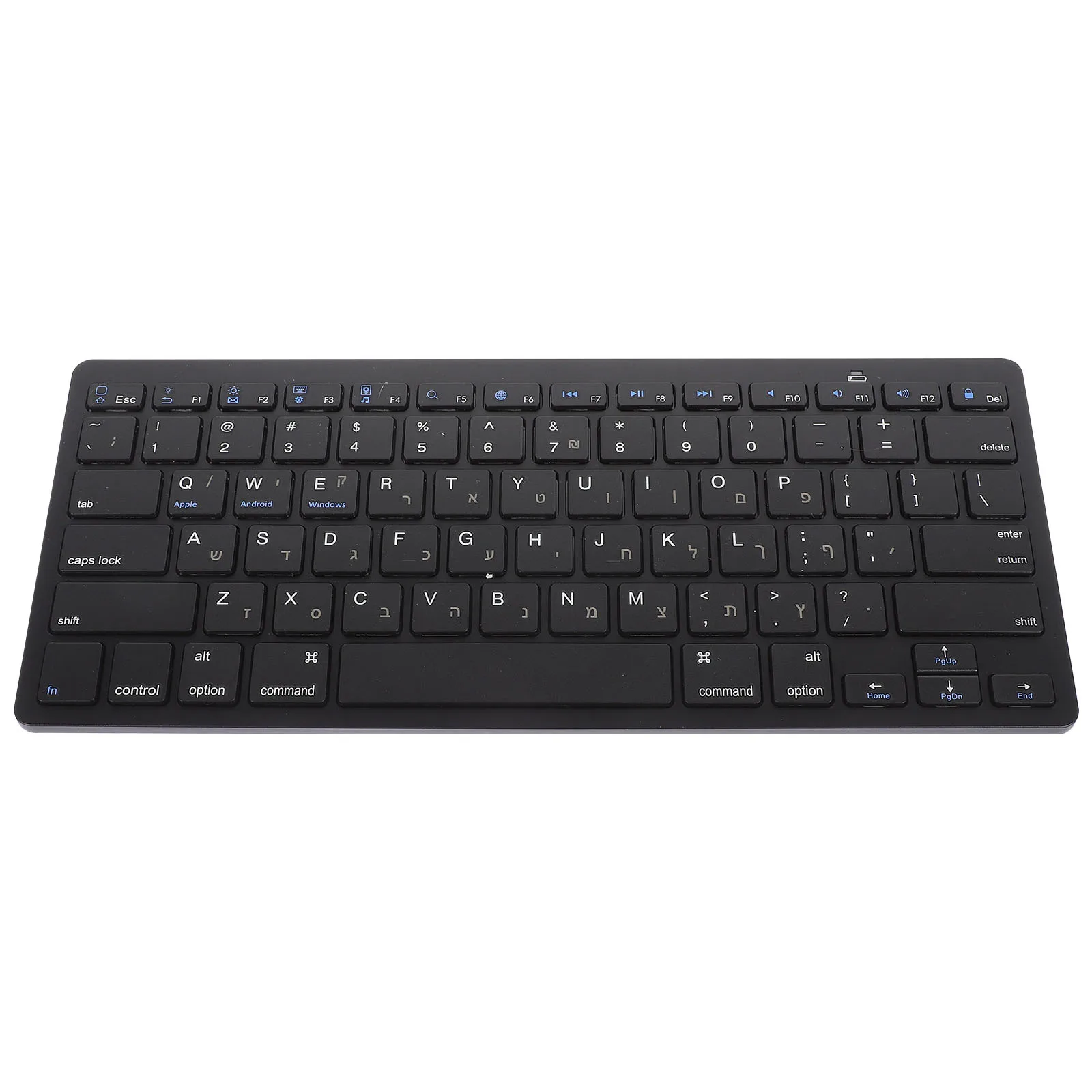 Ultrathin Hebrew Wireless Keyboard Silent Keys Full Size Layout for Easy Typing and Carrying Keyboard Wireless