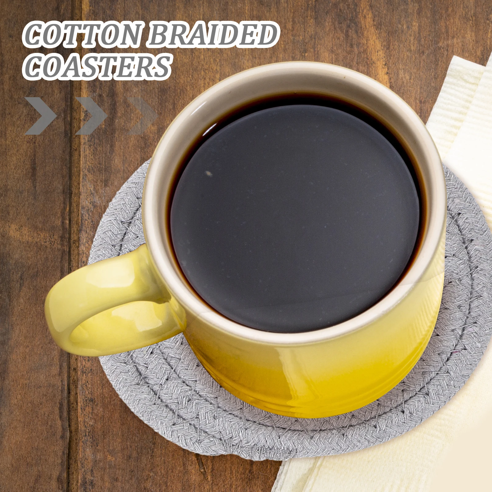 

8 Pcs Cotton Linen Coasters Placemats Coasters For Coffee Table For Drinks Braided Heat Resistant Set for Table Decor Home