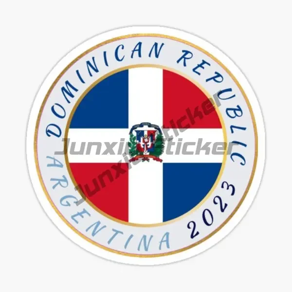 ملصقات على شكل جمجمة لخريطة علم الدومينيكان، ملصقات للكمبيوتر المحمول ونافذة السيارة، شاحنة تخييم، خوذة دراجة على الطرق الوعرة، ملصق جداري لغرفة الطاولة #4