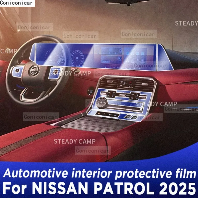 For NISSAN PATROL 2025 Panel Dashboard Navigation Automotive Interior Protective Film TPU Anti-Scratch