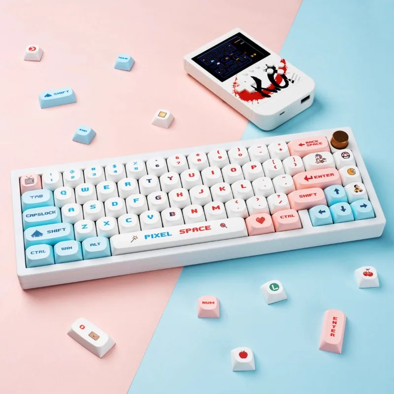 

Pixel Wars Keycap Set 125 Keys MA Profile Dye Sublimation PBT Material Fit68/75/96/98/100 Mechanical Keyboard Girls Cute Keycaps