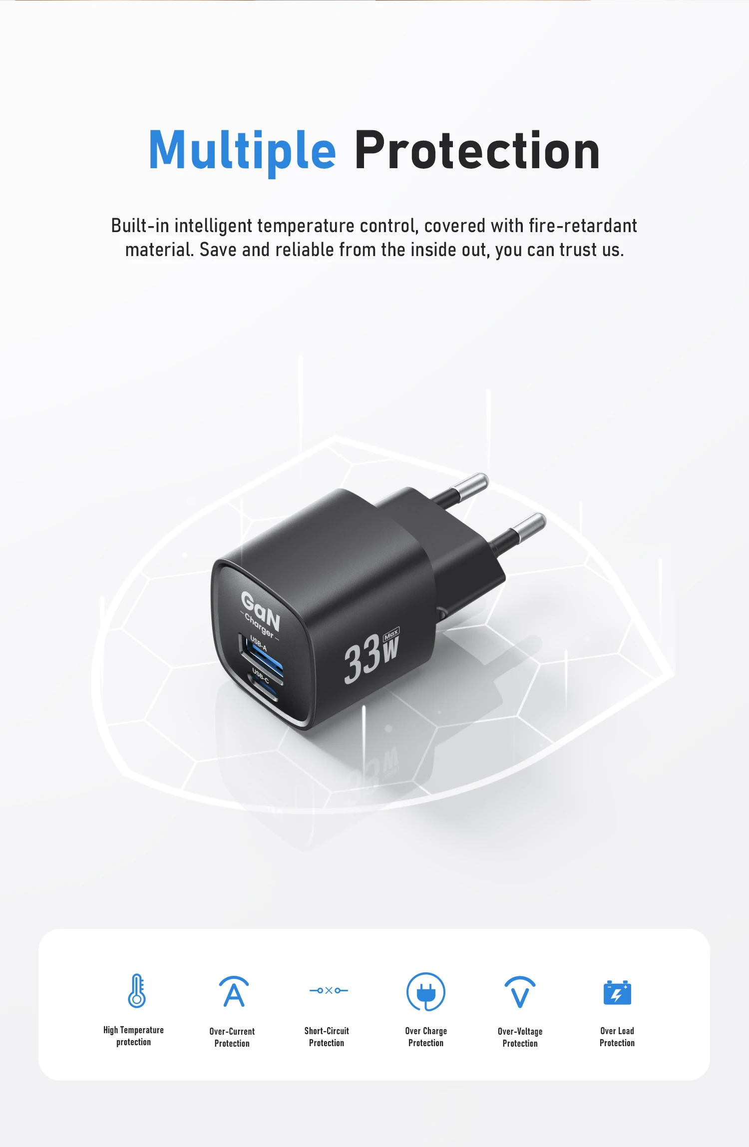 33W GaN USB-C Ladegerät Mini Tragbares PPS PD QC Schnelllade-USB-Reiseladegerät für iPhone 17 16 Pro Max iPad Samsung S23 Ultra – Detail 7