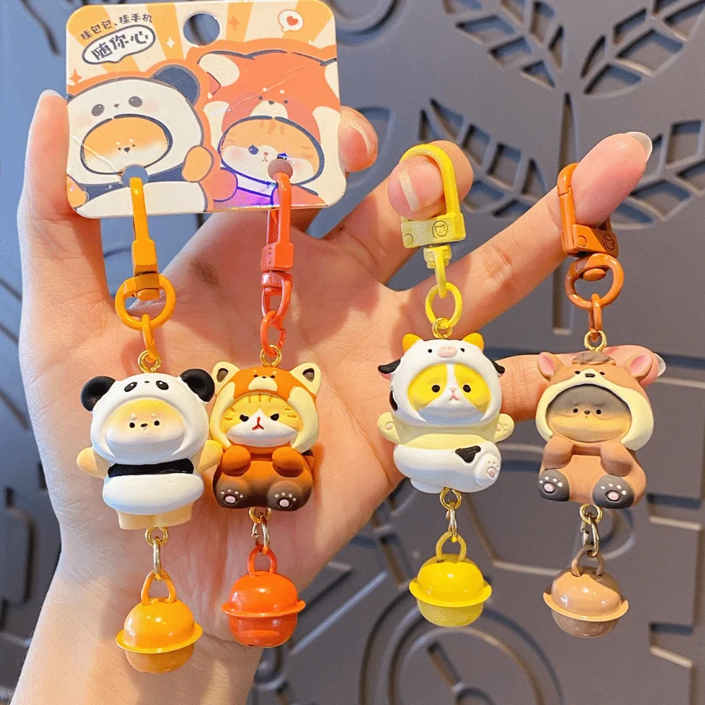 Portable Resin Pet Head Charm Pendant Snap Buckle Pair Set Cartoon Keychain Pendant Couple Charms Mobile Phone Decor