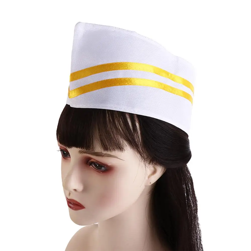 Kitchen Forward Cap Boat Shape Headwear Chef Hat Flat Oil-Proof Catering Waiter Hat White Dacron Hotel Chef Hat Restaurant