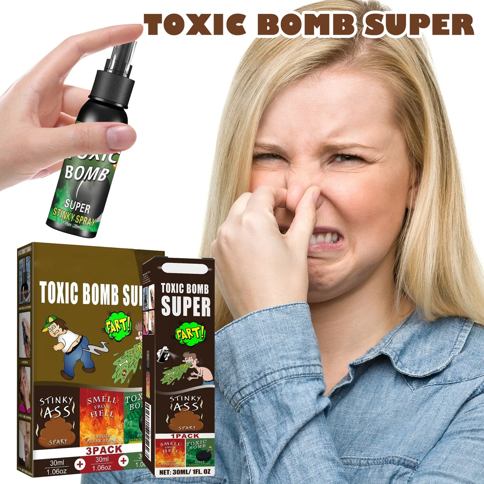 Stinky Toxic Bomb Spray Trending Fart Prank Kit Bestseller Smelly Liquid Toy Funny Party Gag Funny Gift Prank Liquid Fart 2026