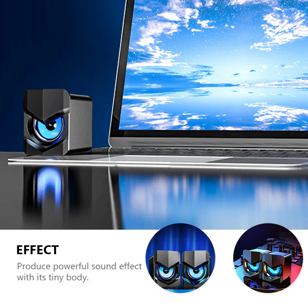 

2Pcs USB Powered Compact Computer Speakers Mini Desktop Laptop Multimedia Audios Portable Clear Sound Desktop Laptop Speakers