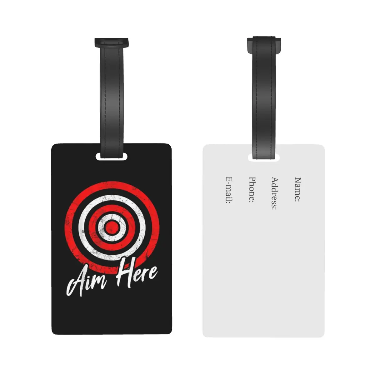 Aim Here Darts Lover Dart-Throwing Dartboard Bullseye Target Luggage Tags Suitcase Accessories Travel Baggage Boarding Tag