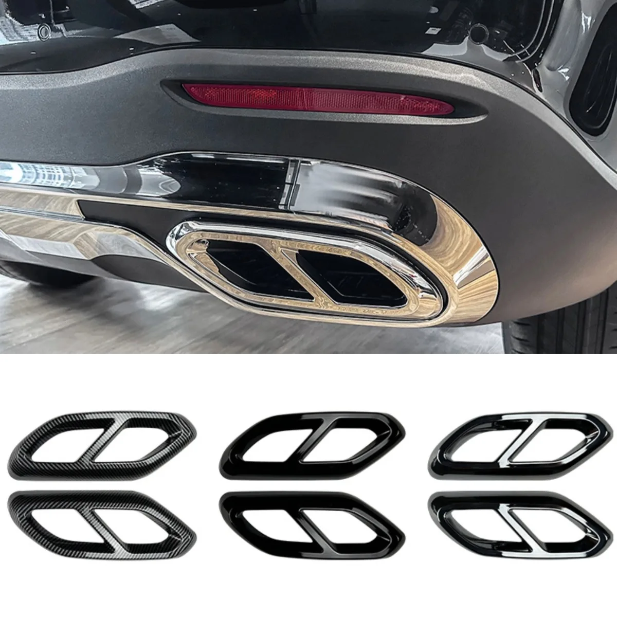 For Mercedes Benz GLC-Class X254 GLC260 GLC300 AMG 2023+ Body Kit Rear Exhaust Pipe Tail Muffler Tipt Car Accessories