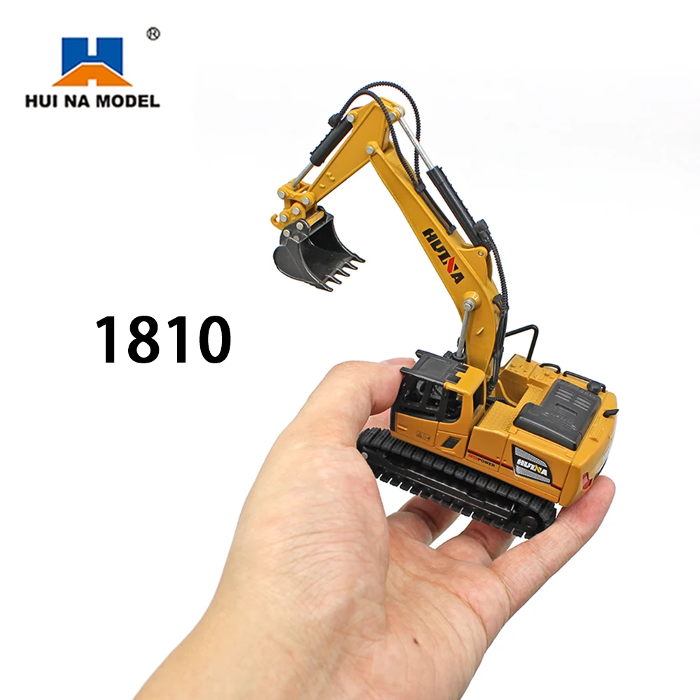 Huina 1:60 Diecast Truck-mounted Excavator Alloy Model Simulation Construction Vehicl Bulldozer Boy Children Toys Birthday Gift