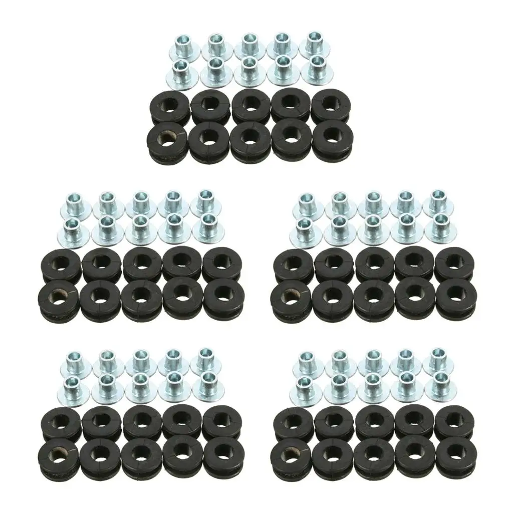 50 Motorcycle Rubber Grommets Bolts Kit For  Yamaha Kawasaki Fairing