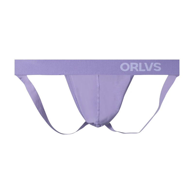 1PCS Pastel Color Mens Athletic Supporter Briefs Monotone Embossed Logo Elastic Waist Slim Fit Fashion Underpants OR6208