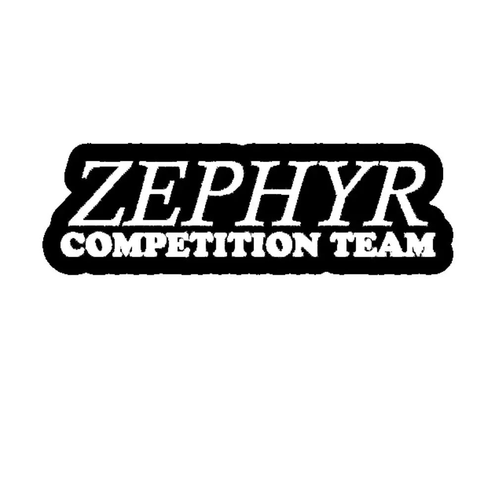 Zephyr pegatina de equipo de competición para ordenador portátil, arte de dibujos animados, Maleta de moda