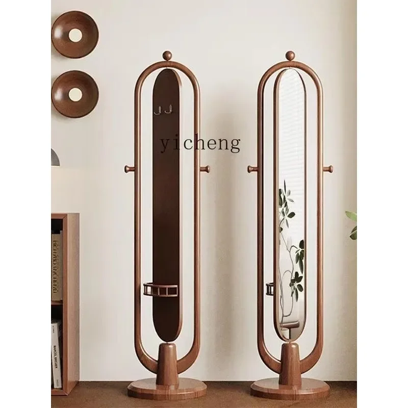 Q-3 Jz-28 Solid Wood 360 ° Rotatable Full-body Mirror Hanger Coat Rack Full-length Mirror Fitting Mirror