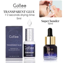 Gollee 1-2s Fast Dry Transparent Strong Glue for Lash Extention 5-6 Weeks Lasting 5ml Eyelash Adhesive Colored Eyelashes Makeup