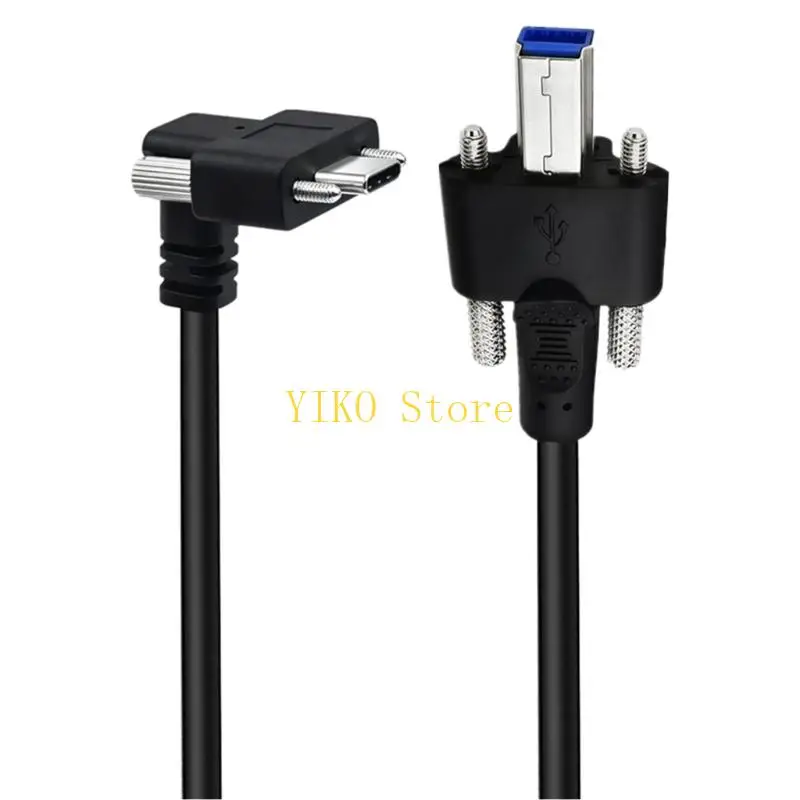 K32C Type C Panel Mount Data Cable 1m with Screw-Lock USB End Port 5Gbps Fast