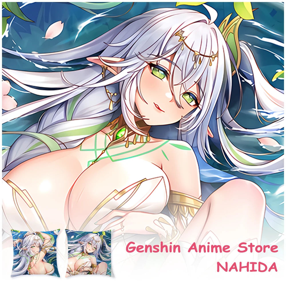 ปลอกหมอนลายอะนิเมะ Genshin Impact Nahida dakimakura เคสโอตาคุ2ด้านกอดเกมร่างกาย45x45ตกแต่งปลอกหมอนอุปกรณ์ประกอบคอสเพลย์