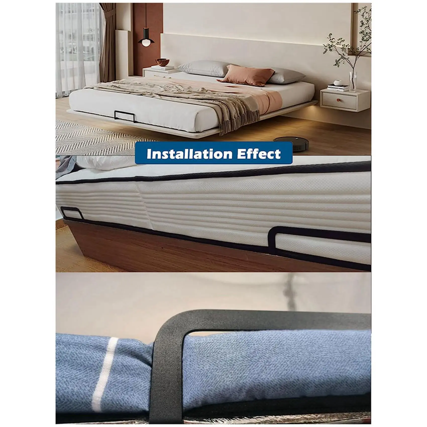 

AT63-Mattress Retainer Bar Keep Mattress Stopper From Sliding Slide Stopper To Prevent Sliding Holder In Place Gripper 6PCS