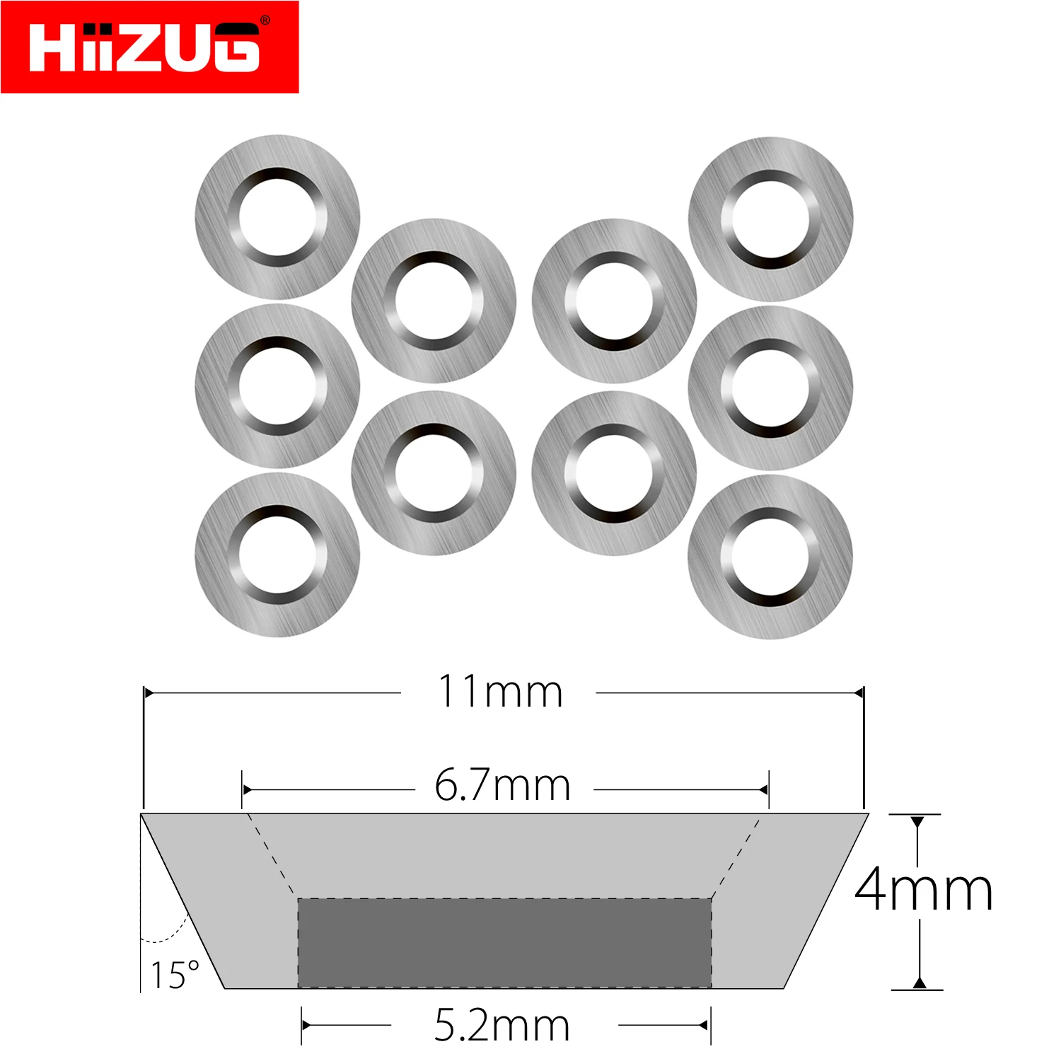 Imagem -03 - Redondo Carbide Insert Cutters Madeira Torneamento Ferramentas Torno Finisher Hollower Carpintaria 11 mm 10 Pcs