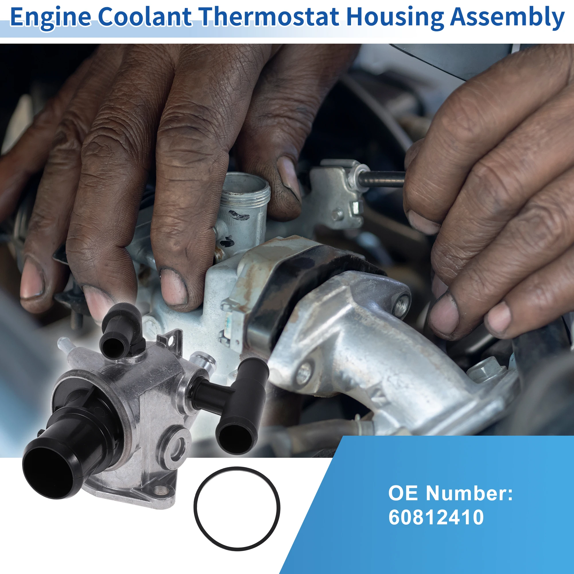 

UXCELL Engine Coolant Thermostat Housing Assembly No.60812410 for Fiat Coupe