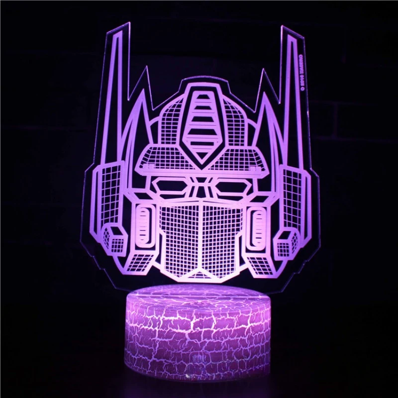 Transformers การ์ตูน Night Light 3D ตกแต่งห้องนอน LED Light ห้องนอน Deco Optimus Prime เด็กของขวัญวันเกิดของเล่น