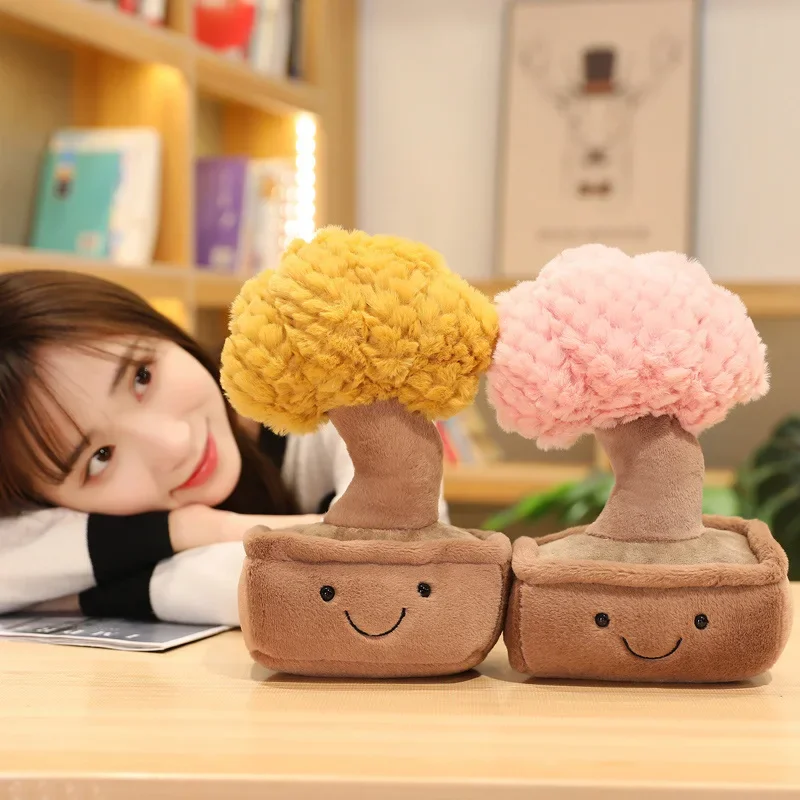 1pc 28cm Simulation Kawaii Fortune Tree Plush Dolls Cute Landscape Potted Plants Toys Stuffed Soft for Children Girls Decor Gift