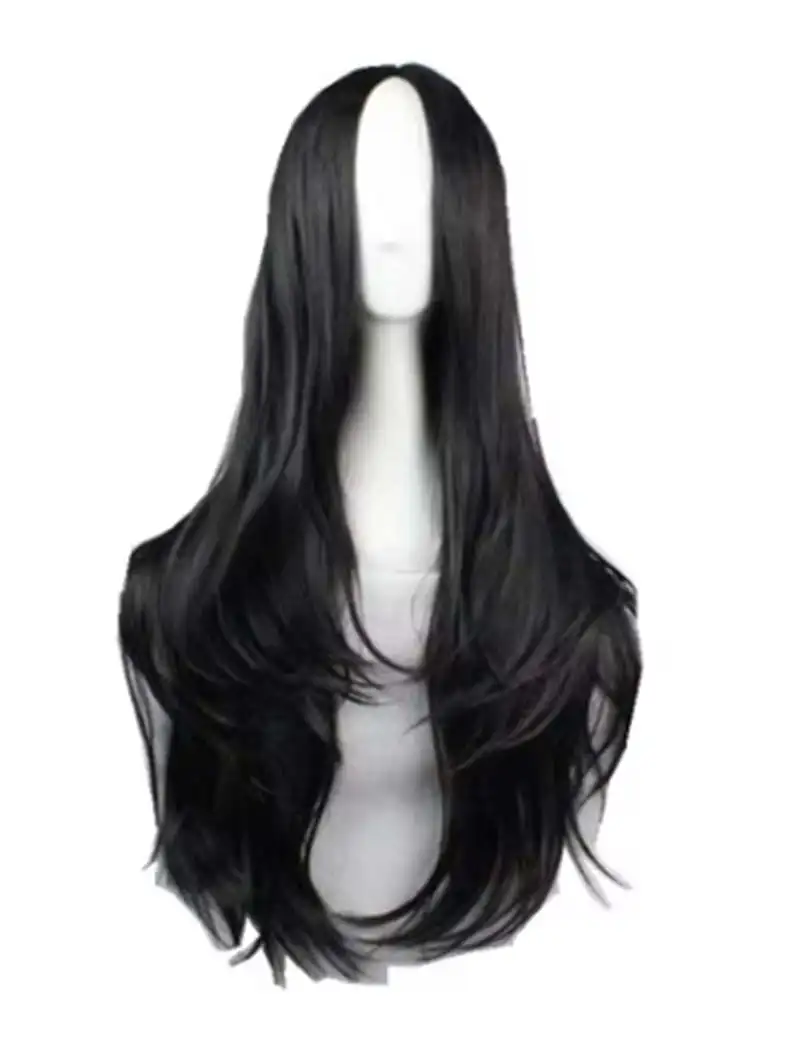 Blonde Wig Fei-Show Synthetic Fiber Daily Use Women Wig Carnival Perruque Long Wavy Middle Part Line Hair Female Salon Hairpiece