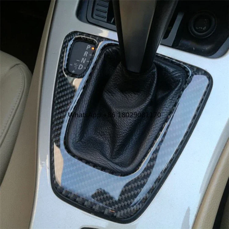 DJ3060 High Quality Car Interior Decoration For BMW E90 E92 E93 Gear Shift Panel Real Carbon Fiber Sticker