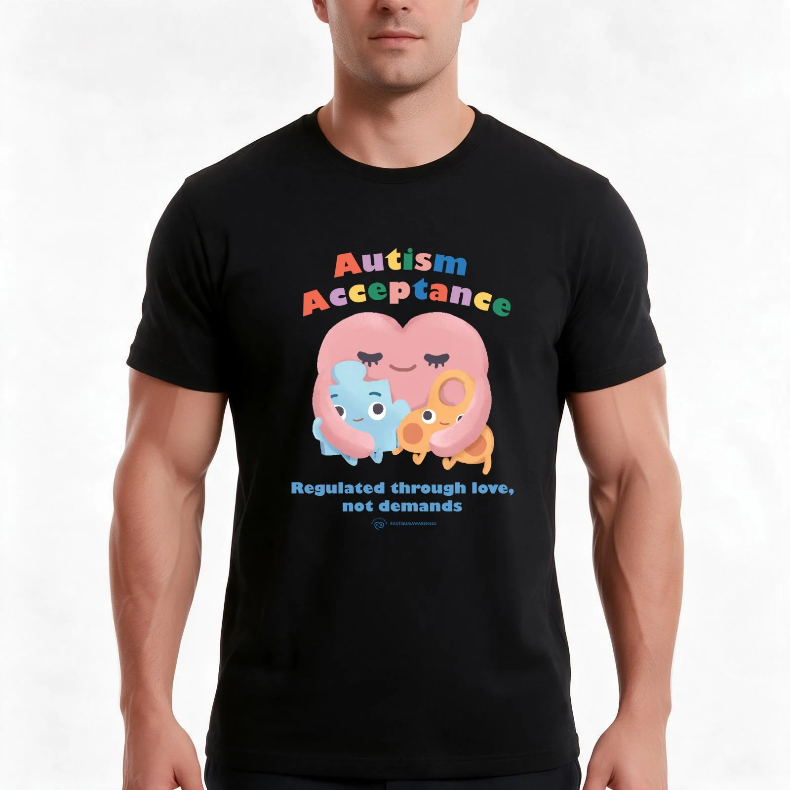 Regulated through love, not demands T-Shirt, Summer Casual Cotton Tee, Oversized Streetwear Tops, Vintage Graphic Print
