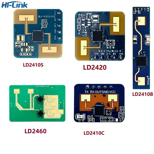 Imagen 1 del producto Hi-link nuevo Kit de módulo de Radar de presencia humana 24G LD2410 monitoreo de respiración y latido del corazón Sensor inteligente de inducción sin contacto