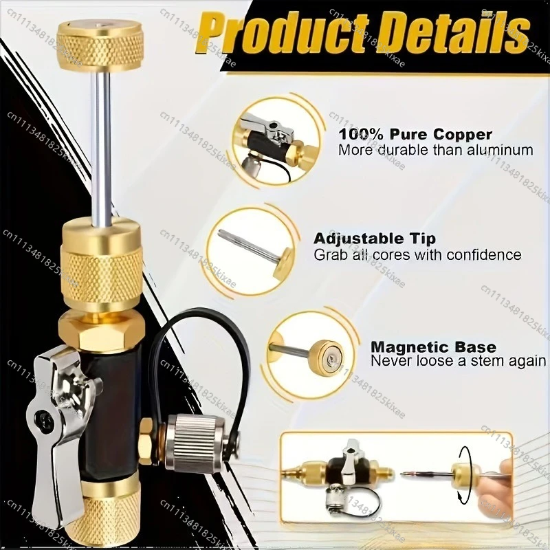 For Air Conditioner Valve Core Replacement Tool, Household Air Quick Disassembly and Installation of New Tools, No Refrigerant
