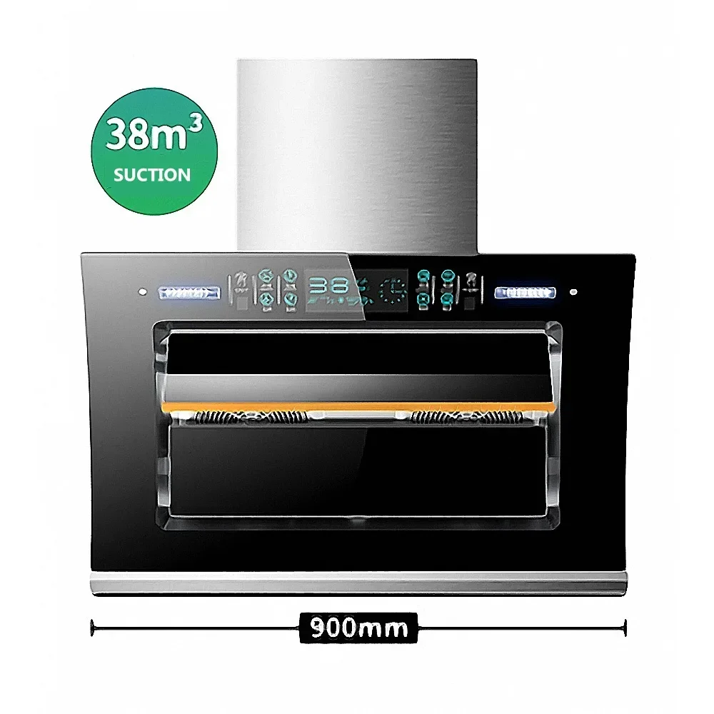 

Kitchen Range Hood Household High Suction Wll-mounted Side Suction Hood High Temperature Cleaning Double Engine Strong Exhaust