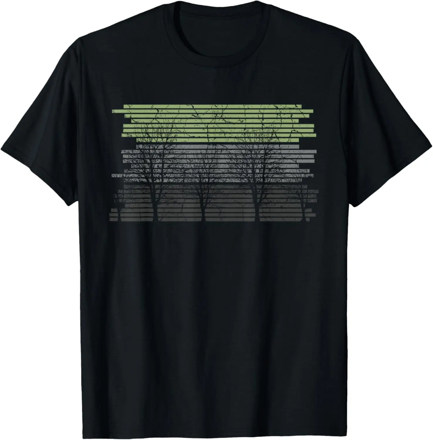 Retro Wildlife Nature Trees Outdoor Forest T-Shirt 100% Cotton Trendy Y2K Short-Sleeve Tee – Soft, Quick-Drying, All Occasion Casual  Suitable For Concert Party Hanging Out Sightseeing Trip