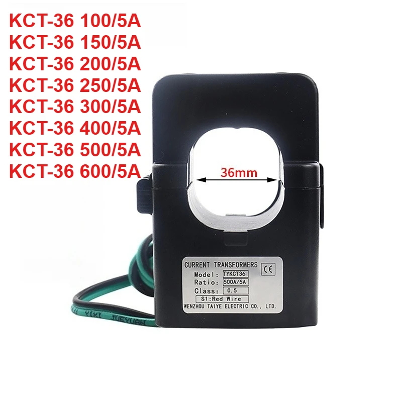 Split Core Current Transformer KCT-36 Current Sensor 100A 200A 250A 300A 400A 500A 600A Mini Current Transformer CTs