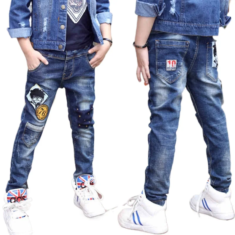 

Kids Boys Jeans Pants Trousers Teens Boys Fashion Print Denim Children Brand Cartoon Clothing 4 5 6 7 8 9 10 11 12 13 14 Years