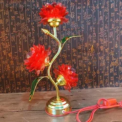 Crystal Colorful Lotus Simulated Candlestick Home Temple Radio Station Candle Holders Decoration Feng Shui  Flower Home Decor