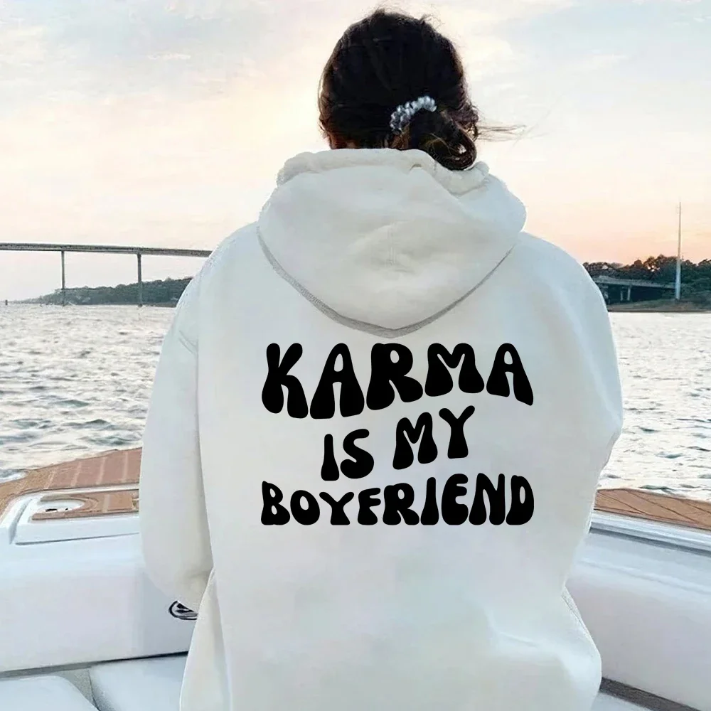 Karma Is My Boyfriend Hoodie Midnights Inspired Hooded Sweatshirt Meet Me At Midnight Lyric Hodoies Kawaii Harajuku Tops